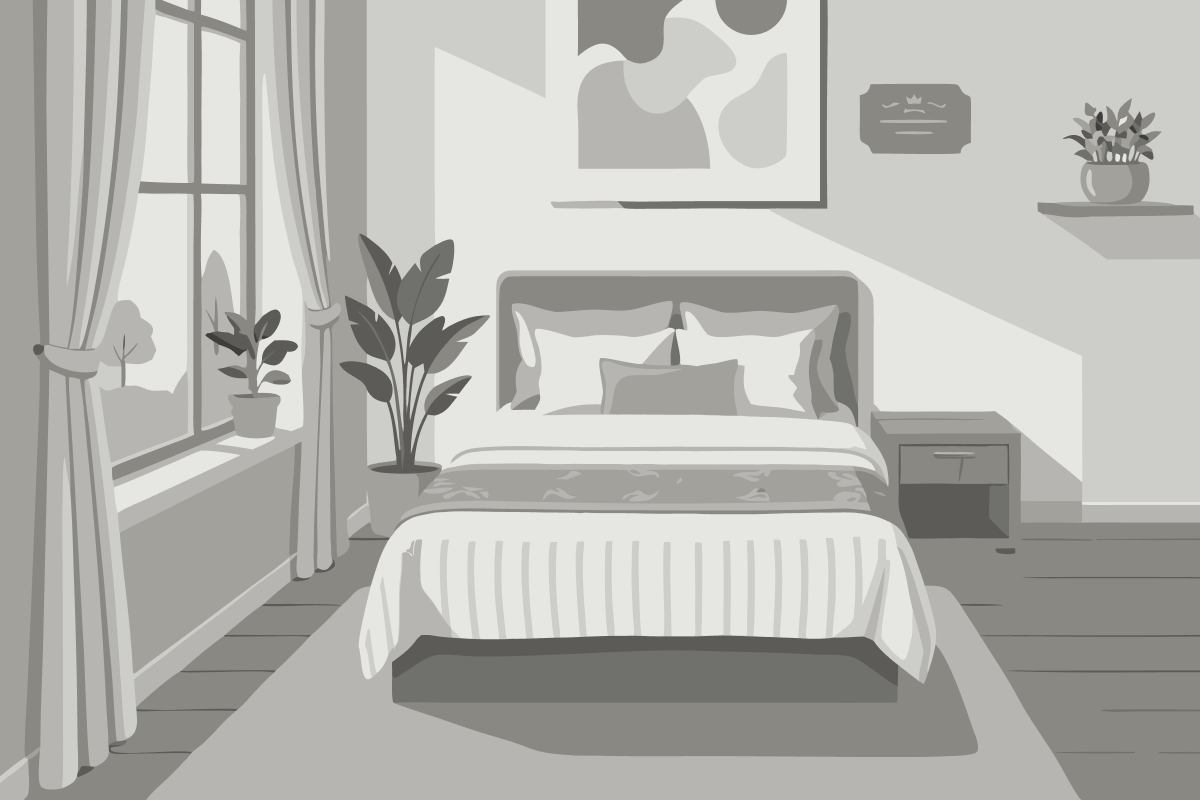Apartamento com 2 camas de solteiro, varanda, sala de estar e vista do mar